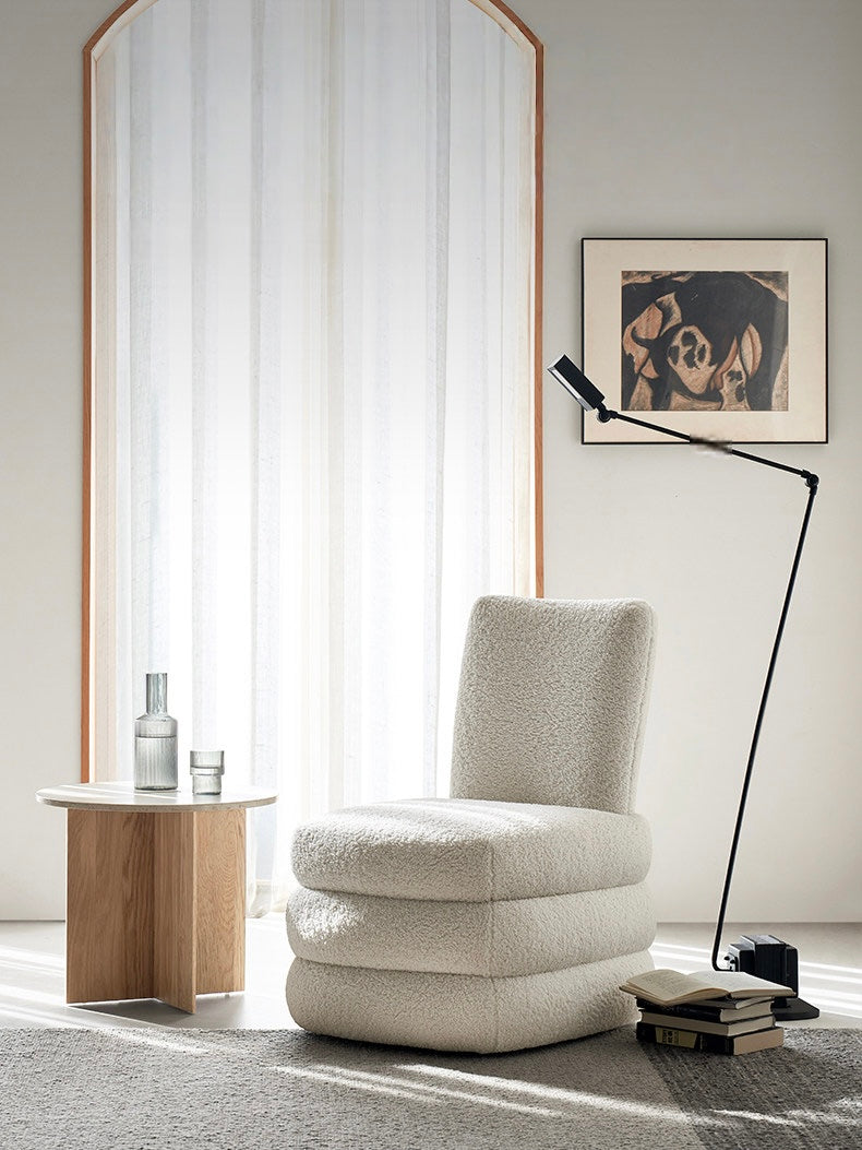 Pillow Bouclé Swivel Lounge Chair