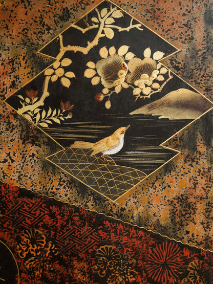 Japanese 20th Century Lacquer Folding Screen (Two-Panel)