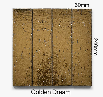 Glazed Ceramic Texture Long Strip Tile - Golden Dream