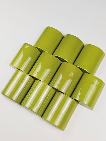 Olive Gloss Curved Handmade Ceramic Wall Tile