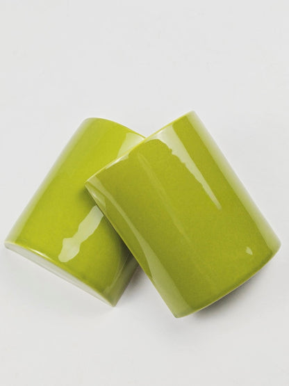Olive Gloss Curved Handmade Ceramic Wall Tile
