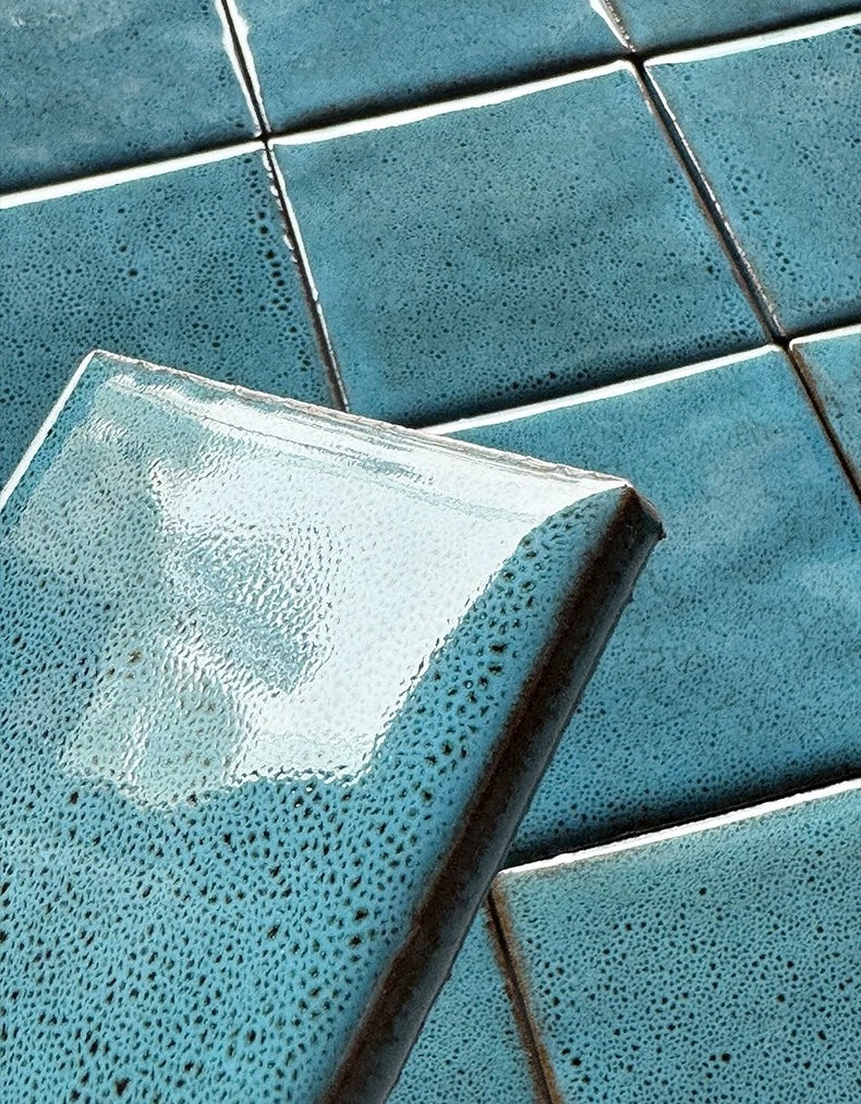 Lucente Artisan Glazed Ceramic Tile - Aegean Blue