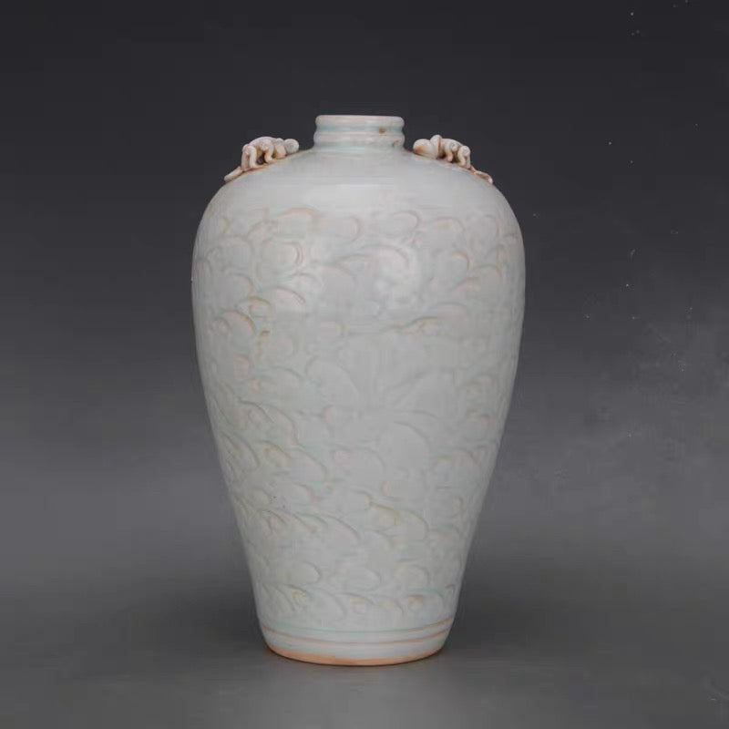 Celadon Dragon Relief Porcelain Vase