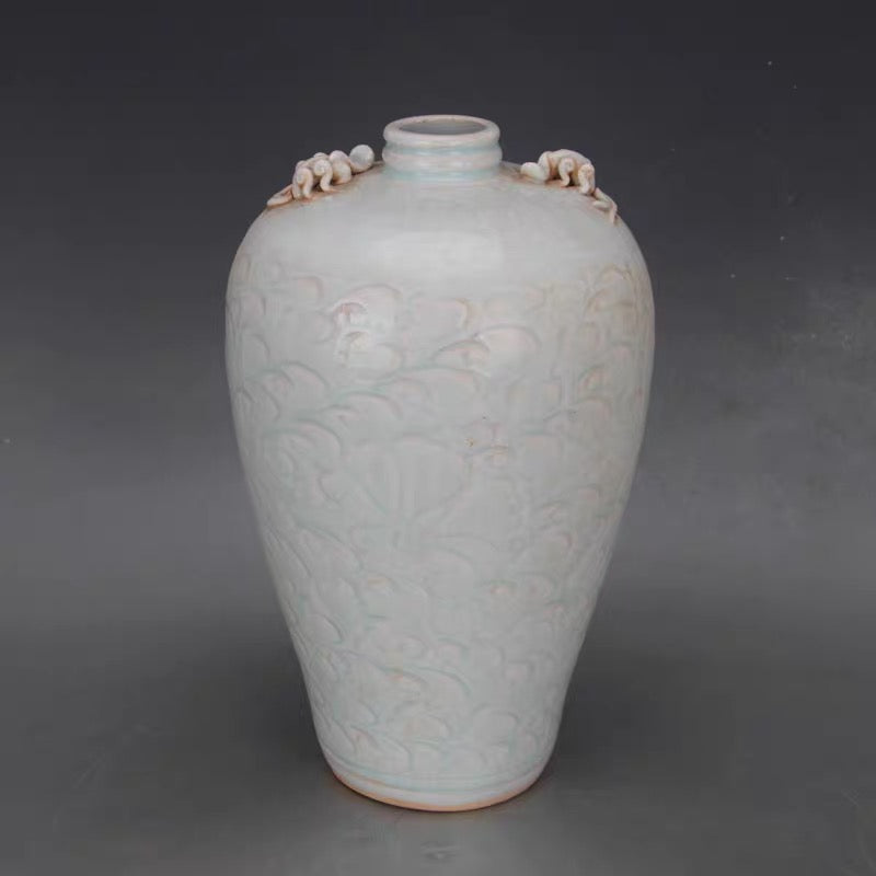 Celadon Dragon Relief Porcelain Vase