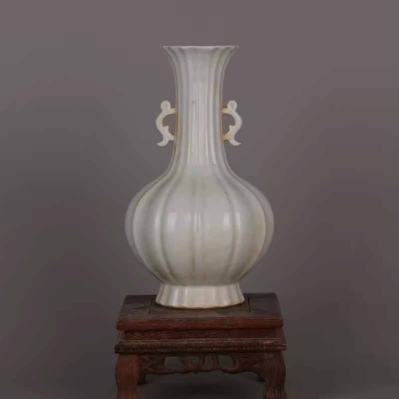 Fluted Blanc de Chine Porcelain Vase