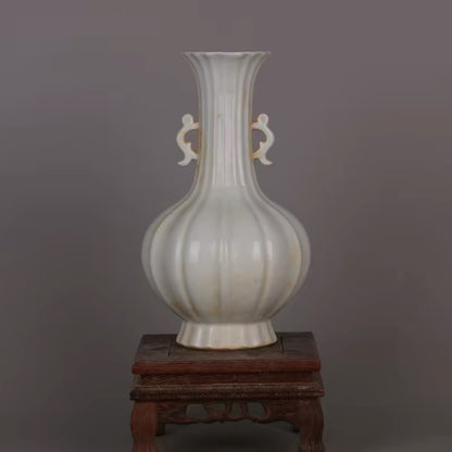 Fluted Blanc de Chine Porcelain Vase