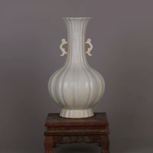 Fluted Blanc de Chine Porcelain Vase