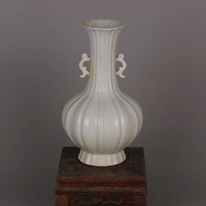 Fluted Blanc de Chine Porcelain Vase