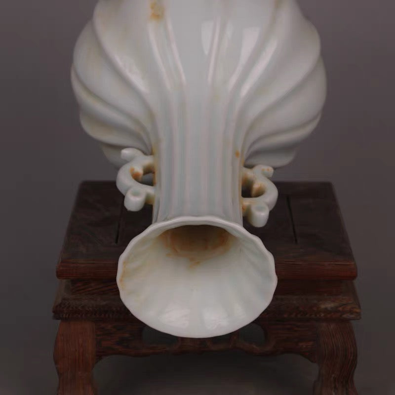 Fluted Blanc de Chine Porcelain Vase