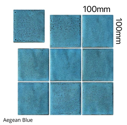 Lucente Artisan Glazed Ceramic Tile - Aegean Blue