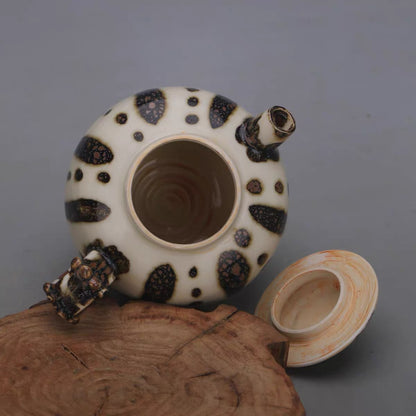 Leopard Spot Glaze Porcelain Teapot with Matching Bowl