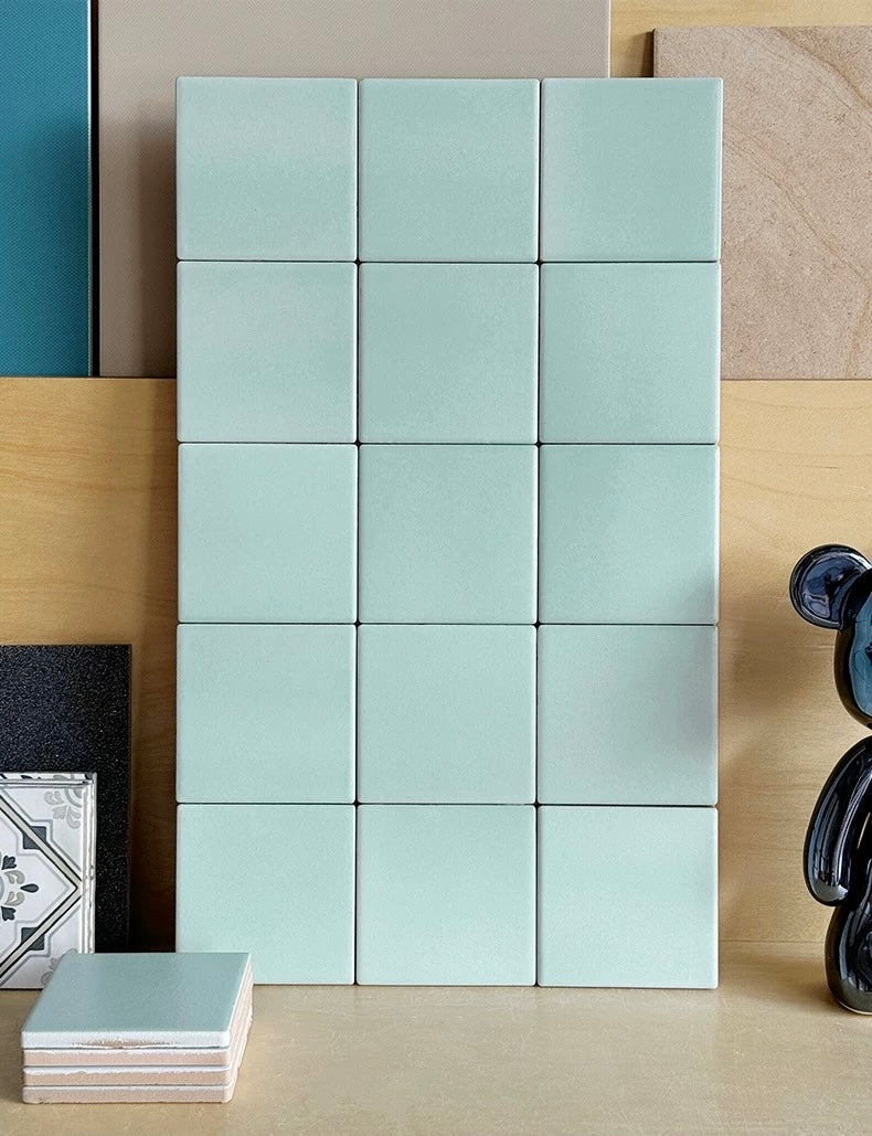 Luna Square Handmade Ceramic Tile - Blue