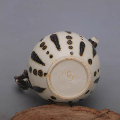 Leopard Spot Glaze Porcelain Teapot with Matching Bowl