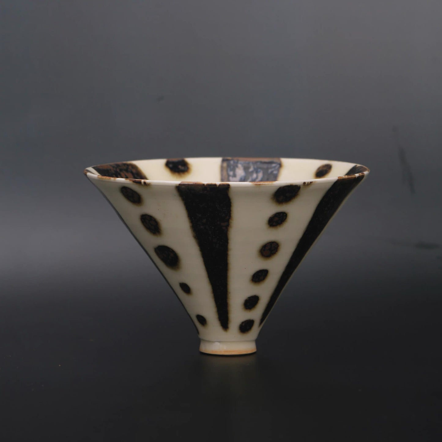 Leopard Spot Glaze Conical Scholar’s Bowl