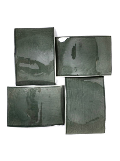 Curved Olive Handmade Ceramic Tile