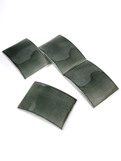 Curved Olive Handmade Ceramic Tile