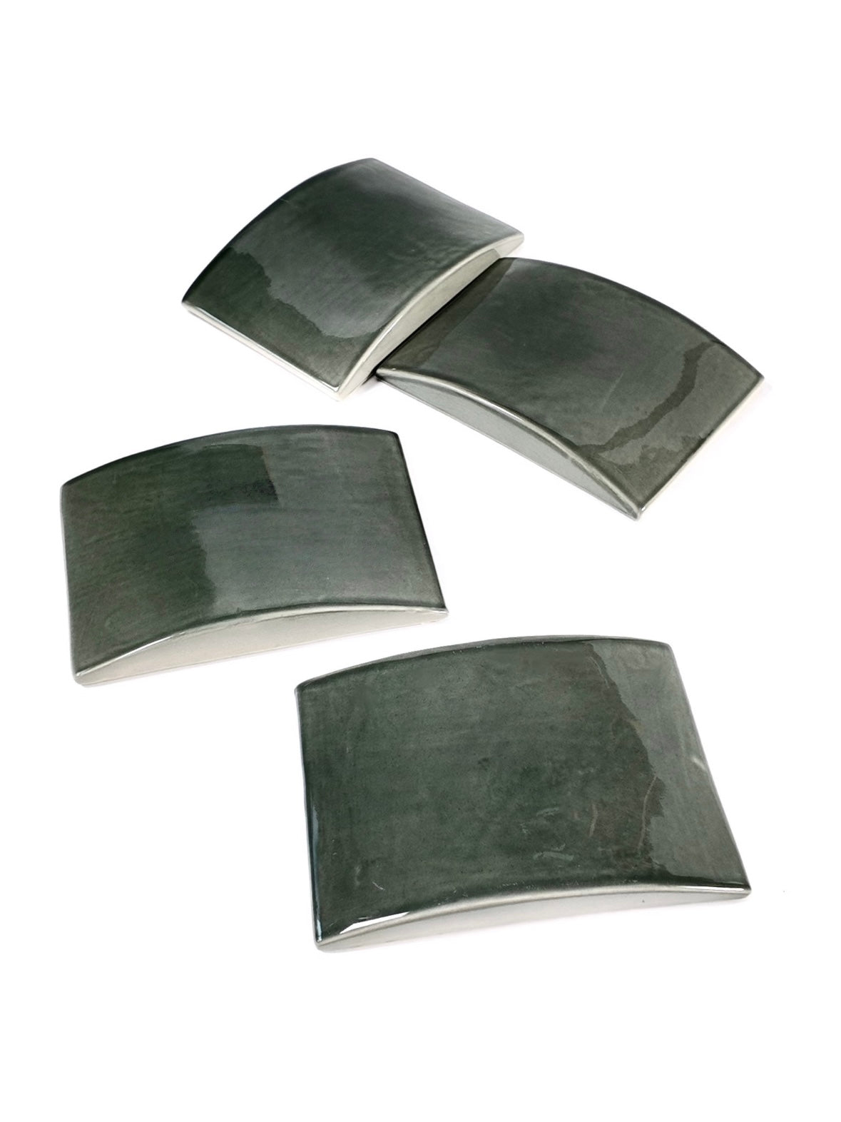 Curved Olive Handmade Ceramic Tile