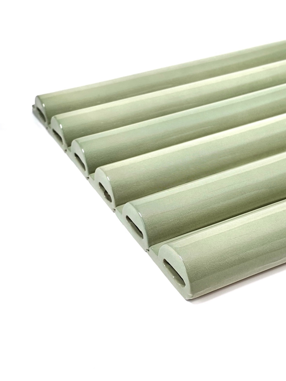 Sage Half-Round Handmade Ceramic Tile