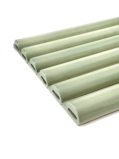 Sage Half-Round Handmade Ceramic Tile