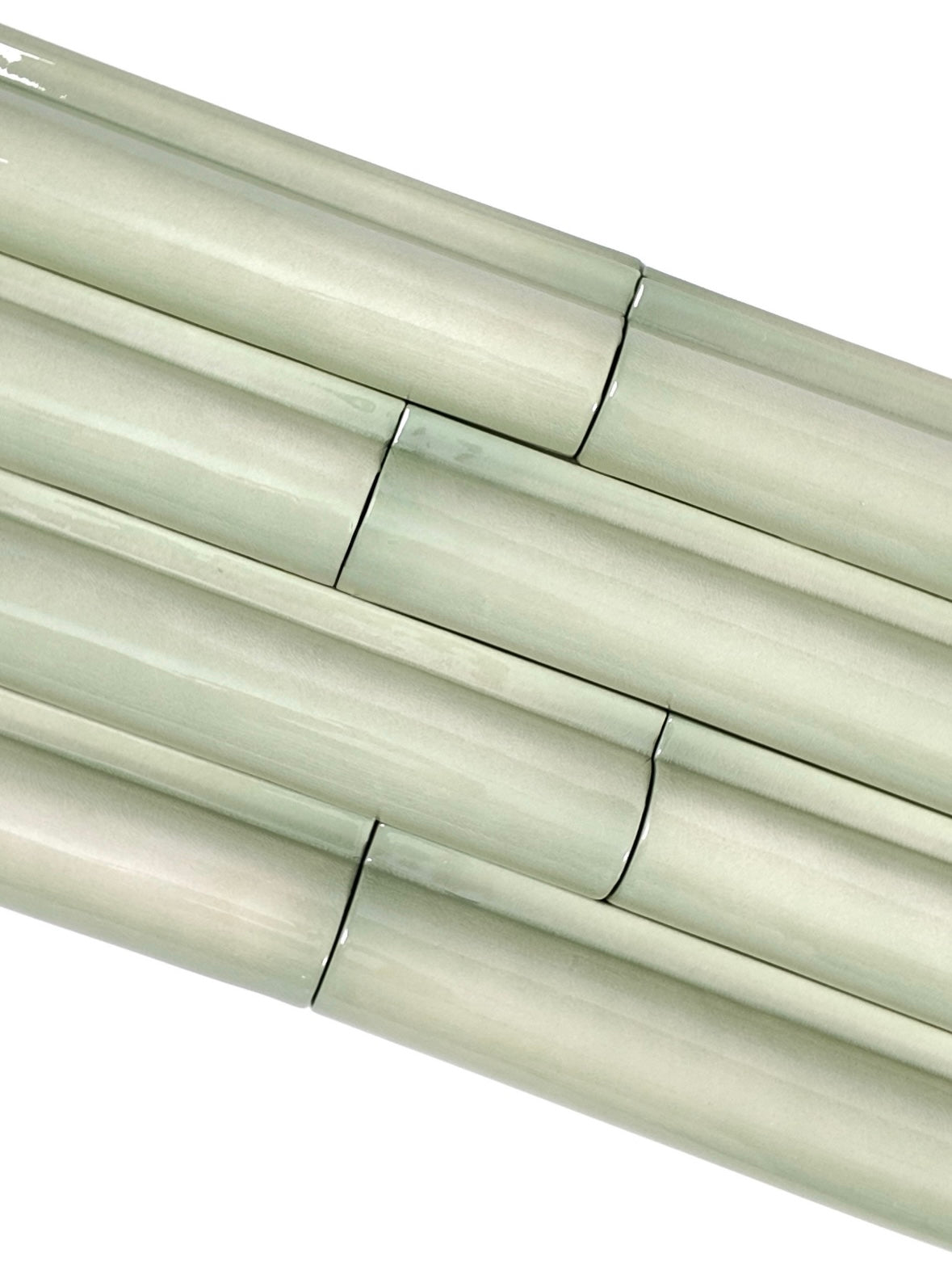 Sage Half-Round Handmade Ceramic Tile