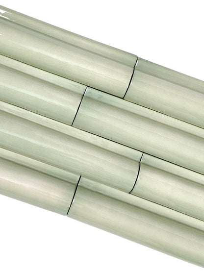 Sage Half-Round Handmade Ceramic Tile