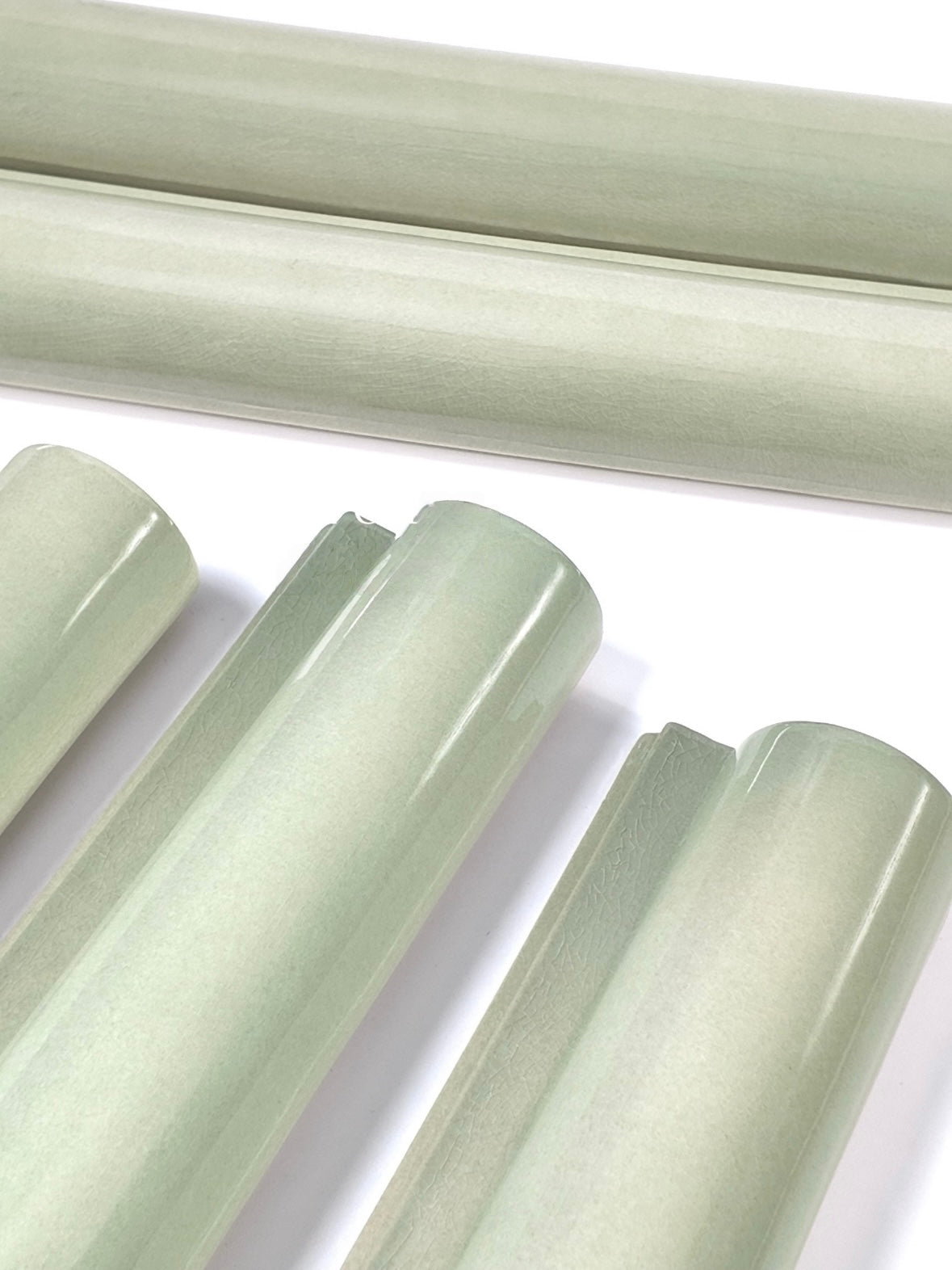 Sage Half-Round Handmade Ceramic Tile