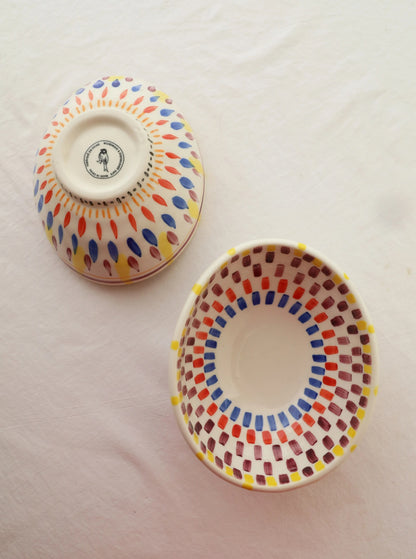 Vibrant Hand-Made Ceramic Bowls confetti