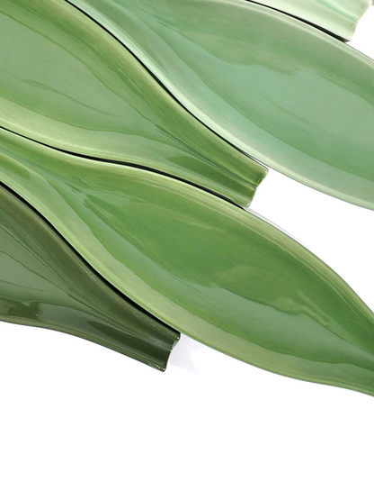 Botanical Leaf Ceramic Wall Tile