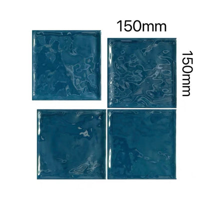 Lustrous Wave Glazed Square Tile - Ocean Blue