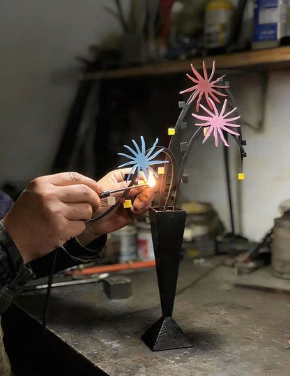 Rotating Flower Sculpture