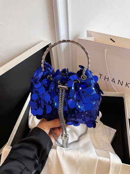 Celestial Lumière Sequin Bag cobalt