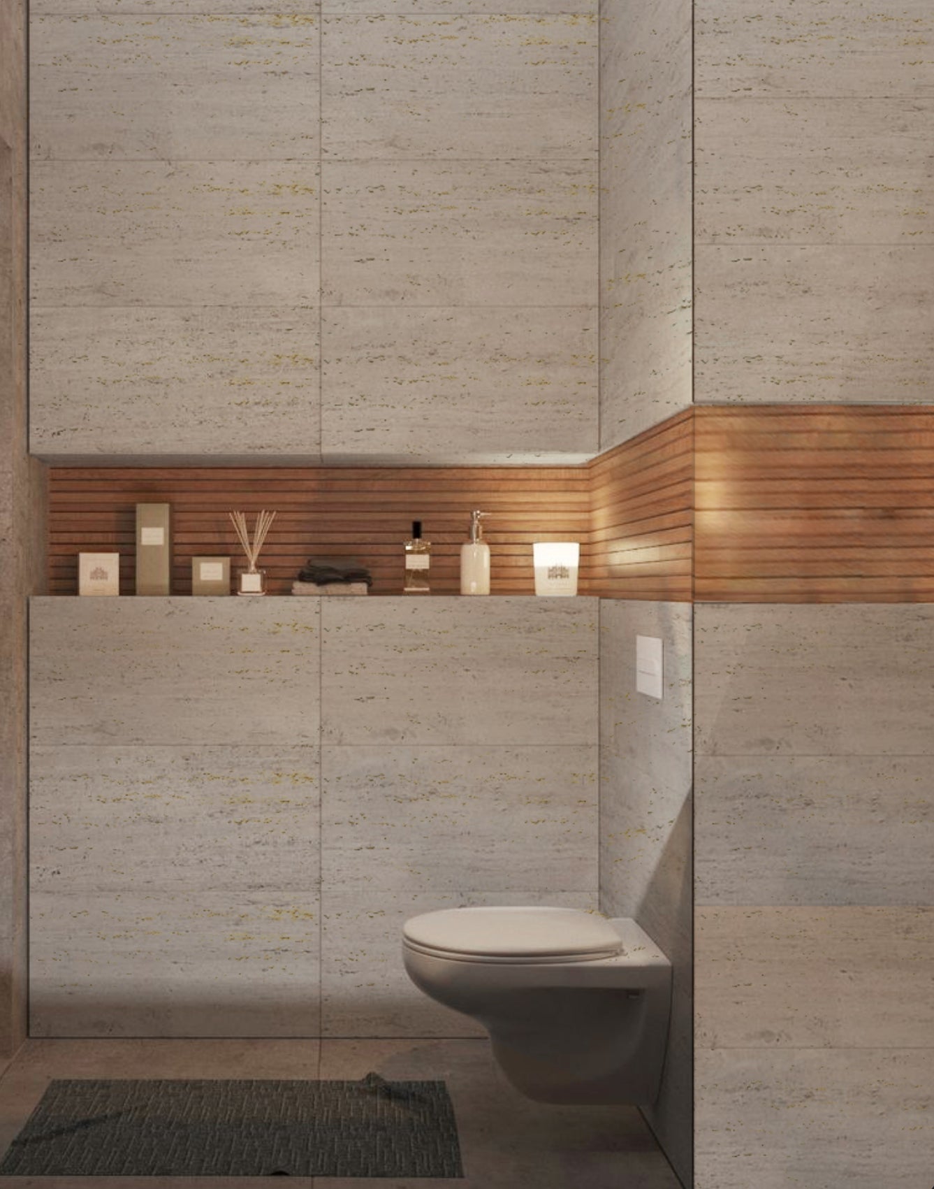 Platinum Gold Travertine Soft Stone Panel