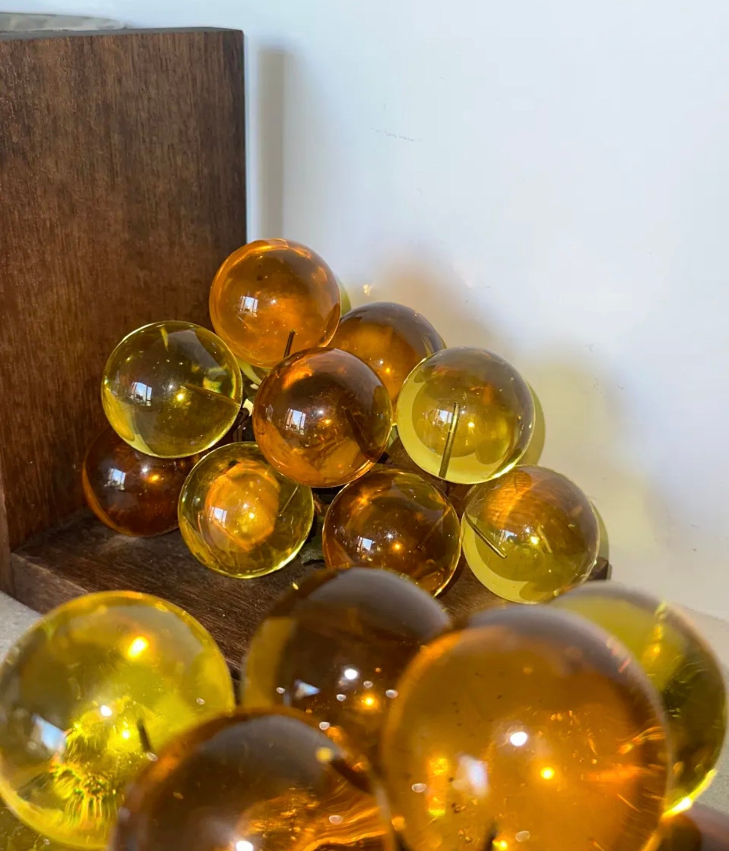 Amber Grape Cluster Bookends – USA, 1960s