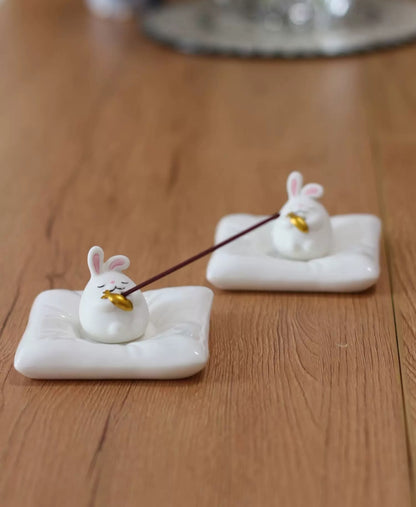 Serenity Bunny Ceramic Incense Holder