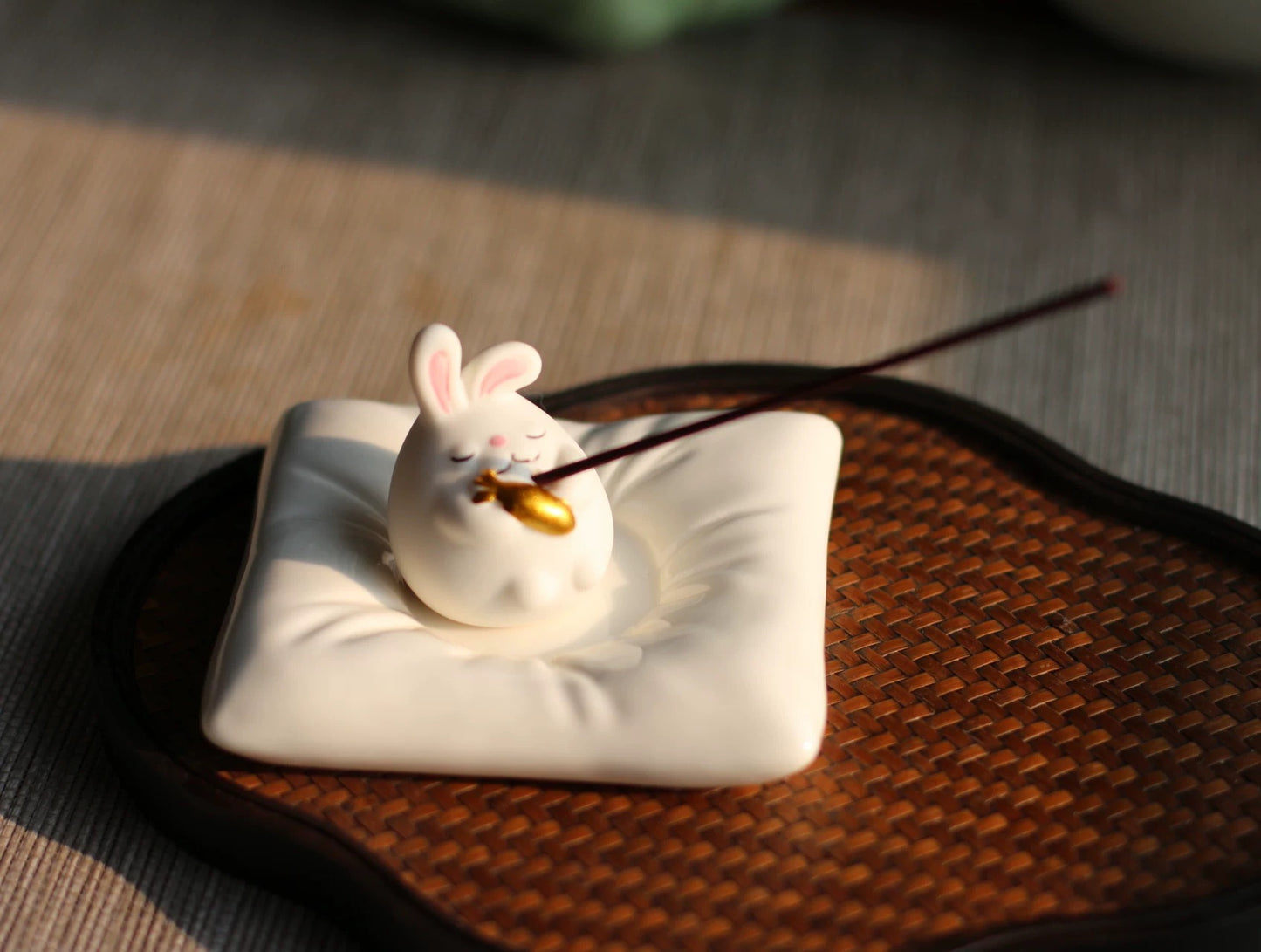 Serenity Bunny Ceramic Incense Holder