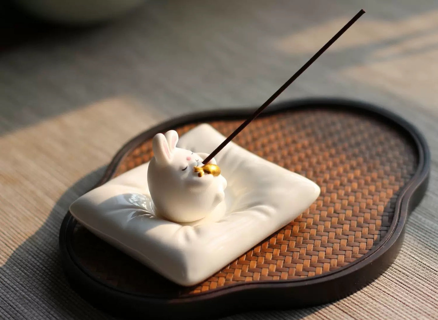 Serenity Bunny Ceramic Incense Holder