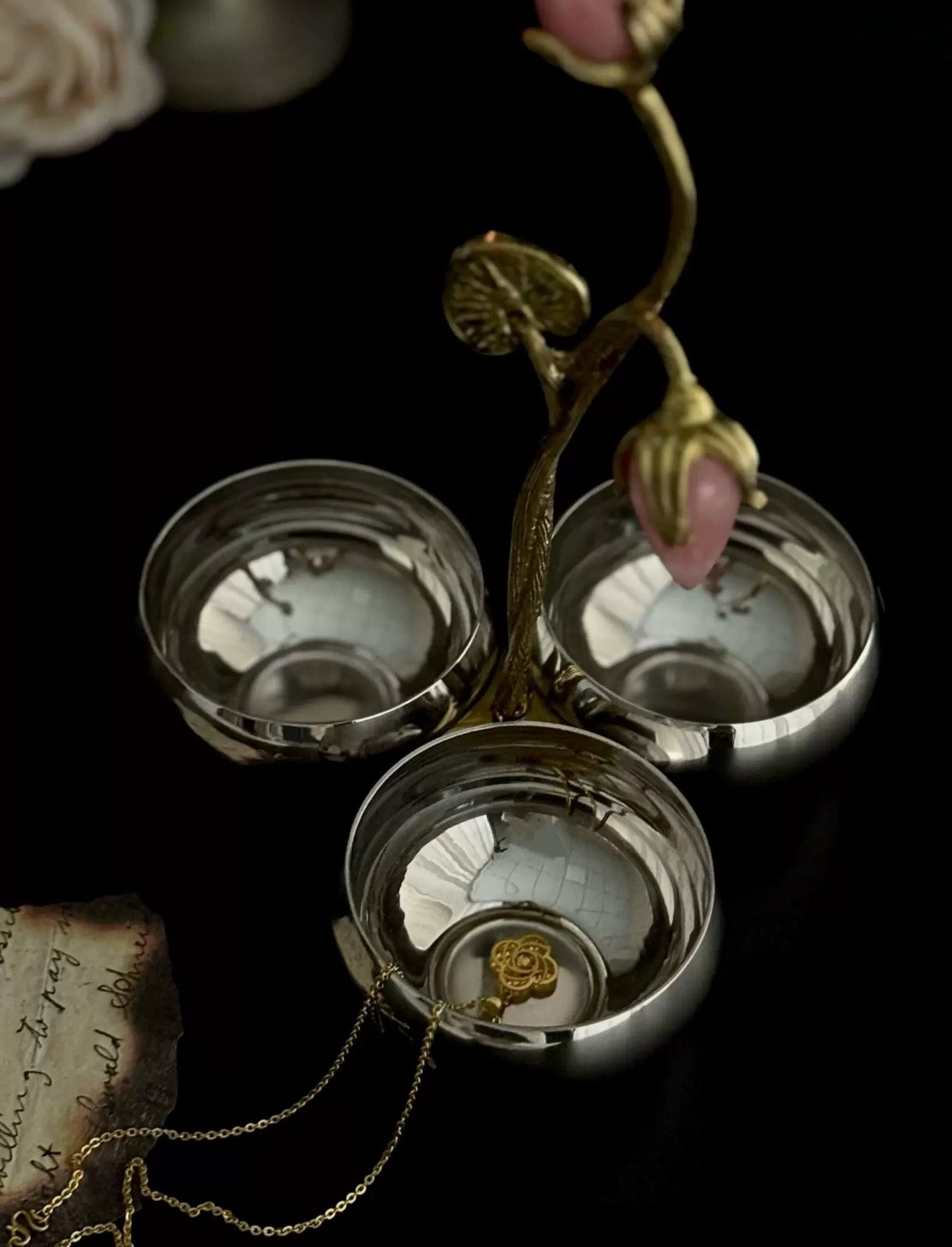Vintage Gilded Nuts & Trinket Stand