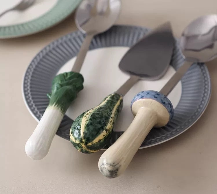 Garden Bounty Ceramic Serving Utensil Set