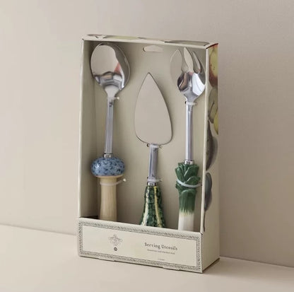 Garden Bounty Ceramic Serving Utensil Set