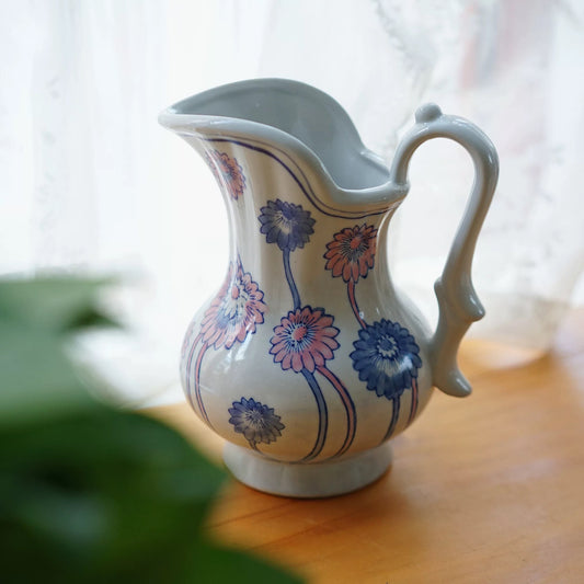 Pastel Daisy Ceramic Pitcher Vase