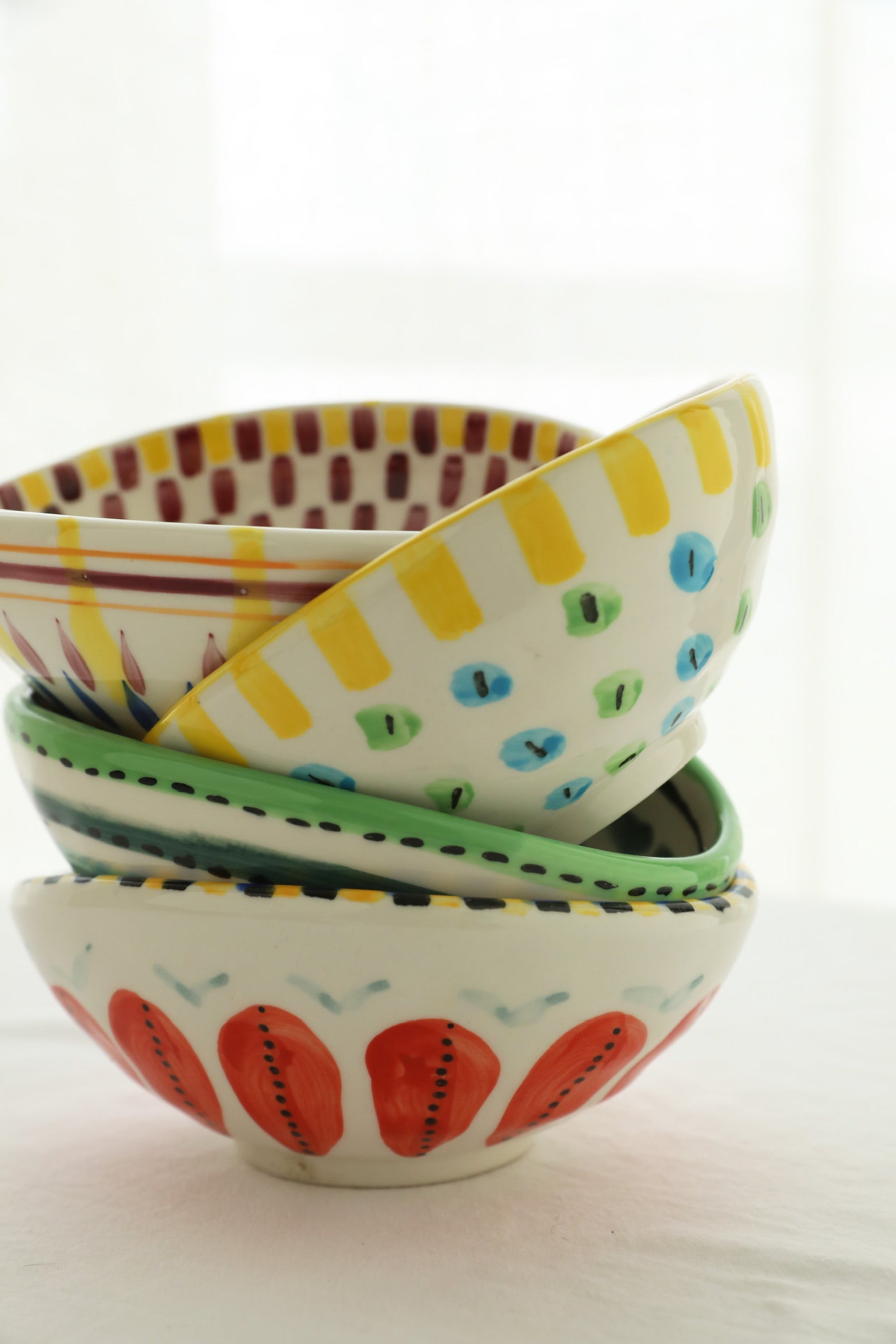 Vibrant Hand-Made Ceramic Bowls side view