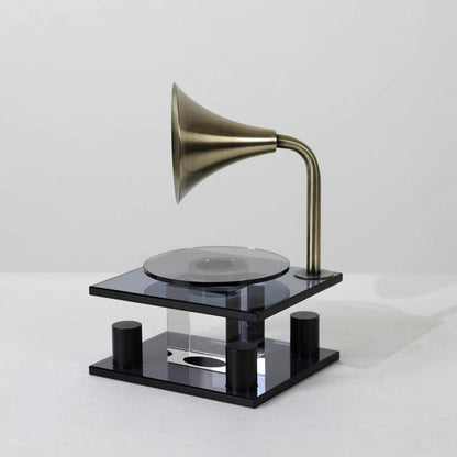 Crystal Mosaic Gramophone-Inspired Decorative Piece