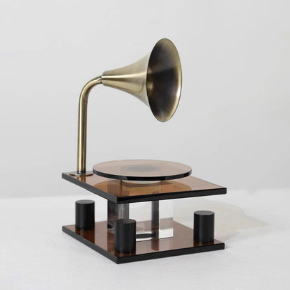 Crystal Mosaic Gramophone-Inspired Decorative Piece