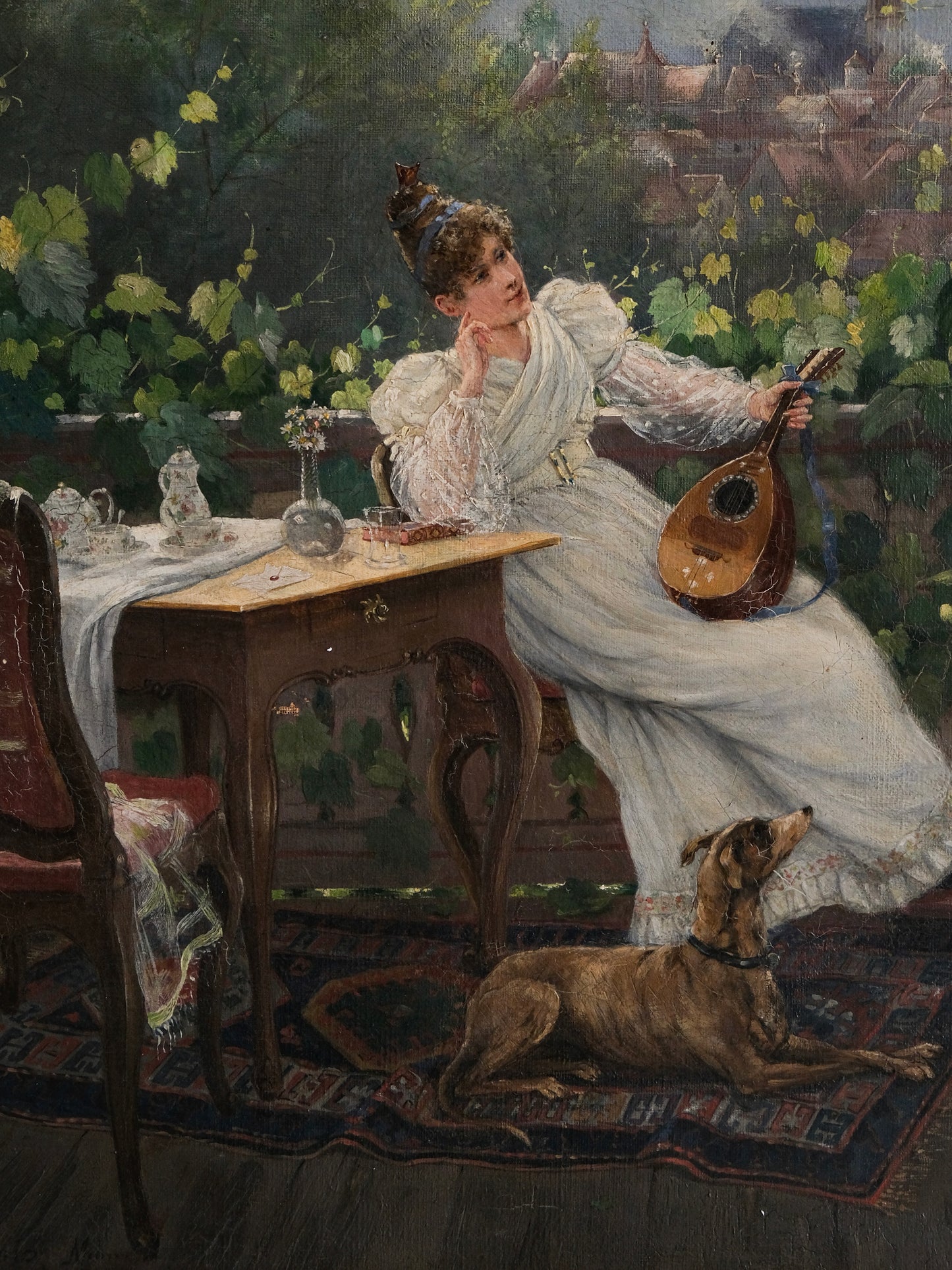Friedrich Delcroix “Small Concert” Oil Painting
