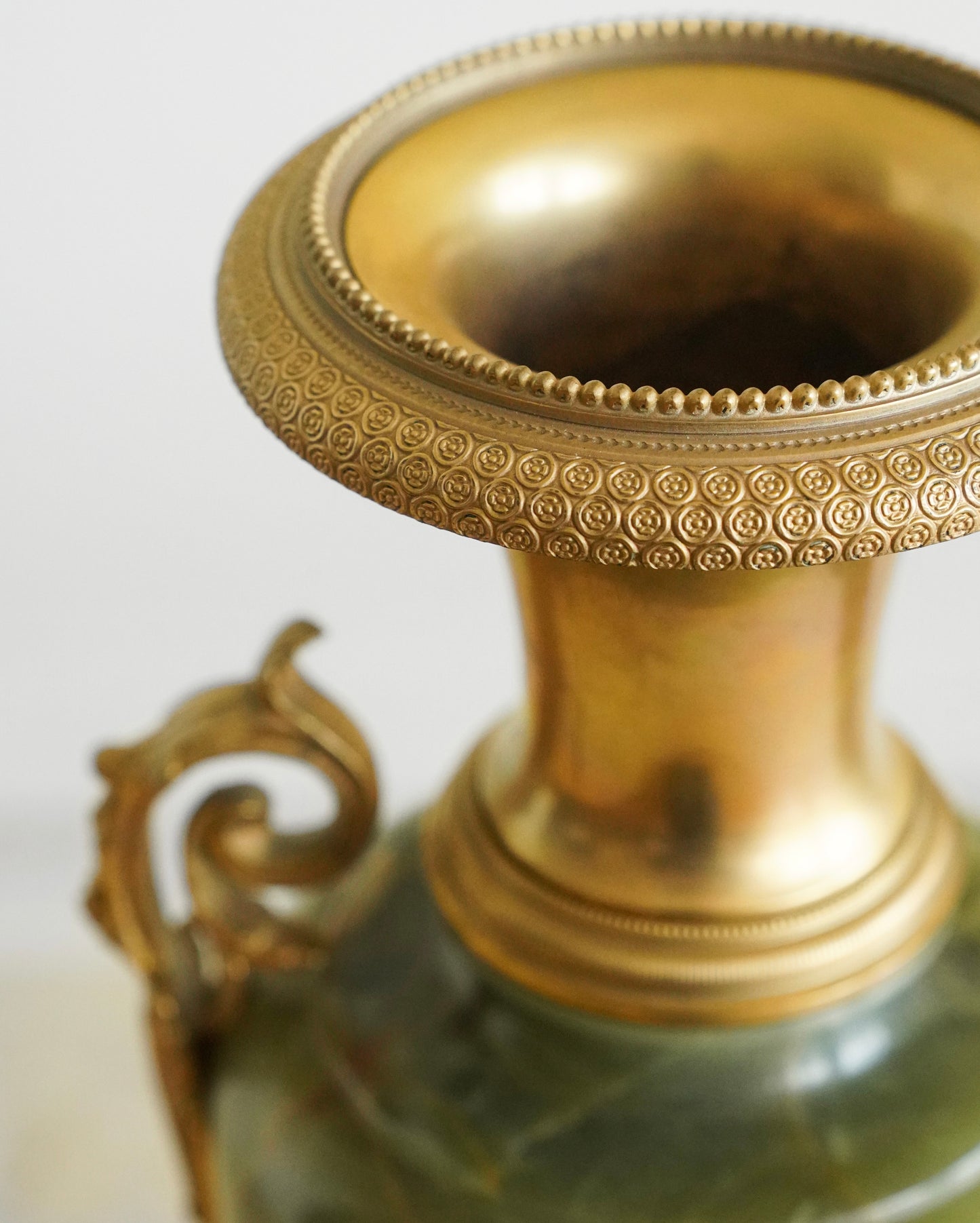 Gilded Agate and Bronze Lion Mantel Clock Set of Three