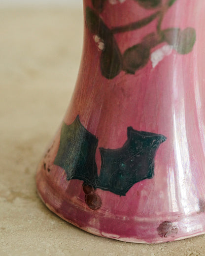 Lise B Moorcroft Signed Hand-Painted Pink Ceramic Vase