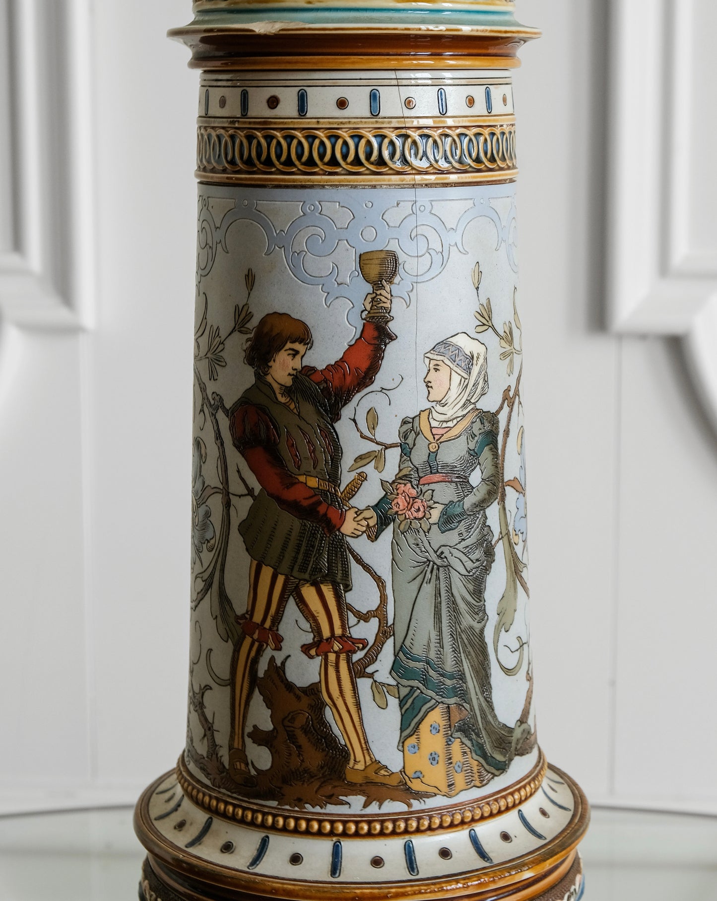 C. Warth Signed Mettlach Porcelain Vase