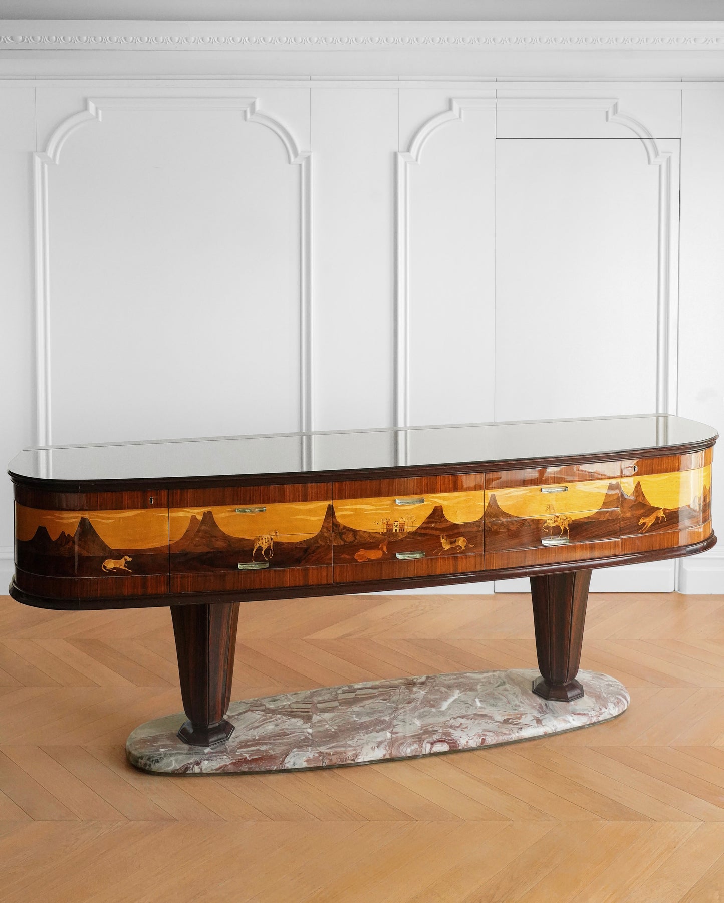 Vittorio Dassi Art Deco Marble Base Sideboard