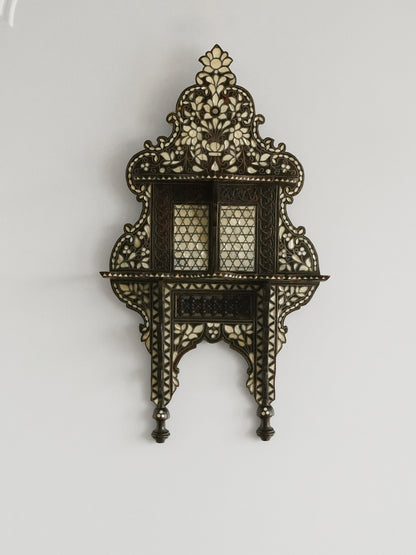 Early 20th Century Syrian Mother-of-Pearl Inlaid Wall Shelf