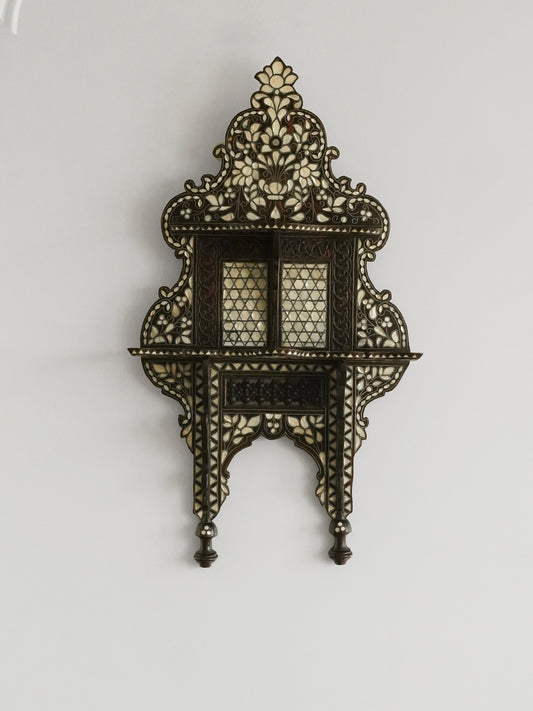 Early 20th Century Syrian Mother-of-Pearl Inlaid Wall Shelf